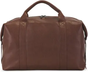 Palermo Duffle Bag - Cognac, Vegan Leather, 22.5" x 8.5" x 13.25", Laptop Compartment, Multiple Compartments, Trolley Pass-Through, Adjustable Strap