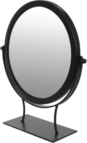 PartyKindom Desktop Iron Frame Makeup Mirror High Definition Tabletop Cosmetic Mirror for Bedroom Bathroom Dressing Table Compact Easy to Accessory