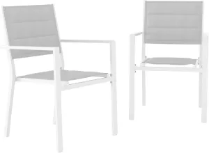 Patio Stackable Chairs Set of 2, Outdoor Aluminum Stacking Dining Chairs with Textilene Fabric for Outdoor, Patio, Deck, Backyard