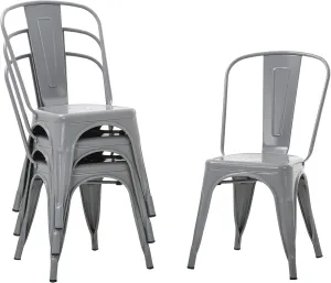 PayLessHere Dining Chairs Kitchen Chairs 18-Inch to-lix Side Stackable Chairs 330 Lbs Weight Capacity Indoor Outdoor Chairs Sturdy Metal Seating