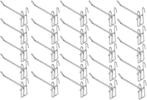Pegboard Hooks Display Hook, Wall Bracket Grid Wall Bracket Pegboard Pegs Board Tool Grid Hooks for Organizing Set of 15 (25)