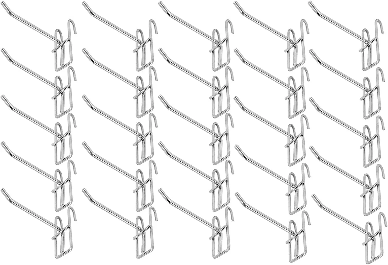 Pegboard Hooks Display Hook, Wall Bracket Grid Wall Bracket Pegboard Pegs Board Tool Grid Hooks for Organizing Set of 15 (25)