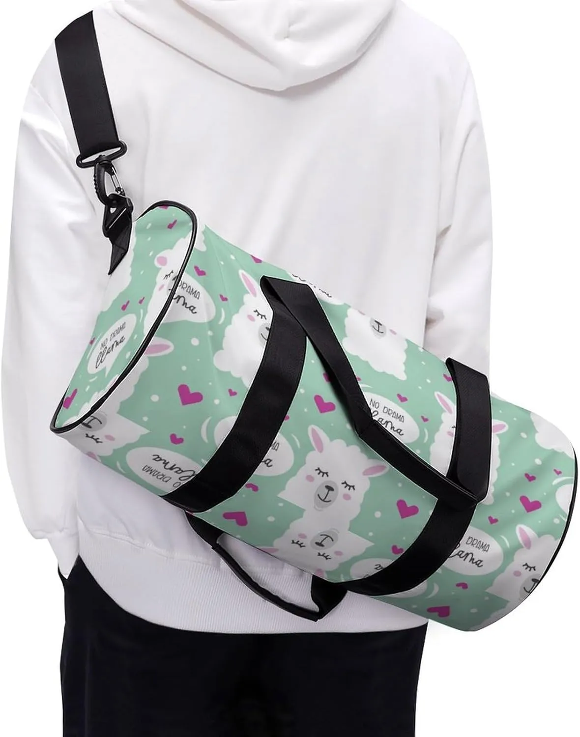 Penguin Bird Large Capacity Cylindrical Fitness Bag Unisex