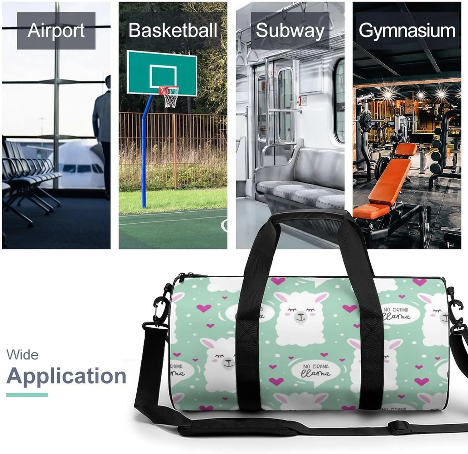 Penguin Bird Large Capacity Cylindrical Fitness Bag Unisex