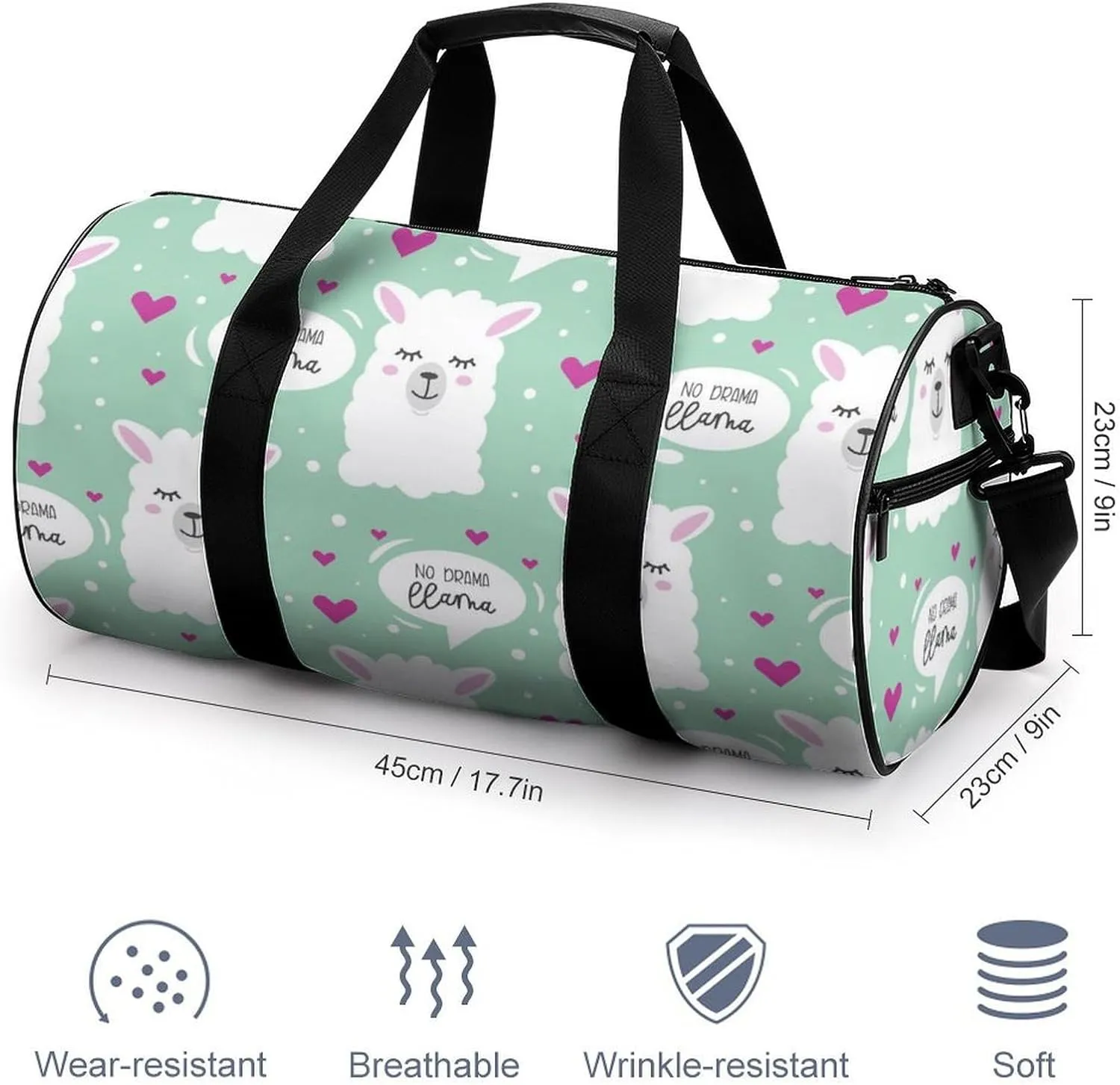 Penguin Bird Large Capacity Cylindrical Fitness Bag Unisex
