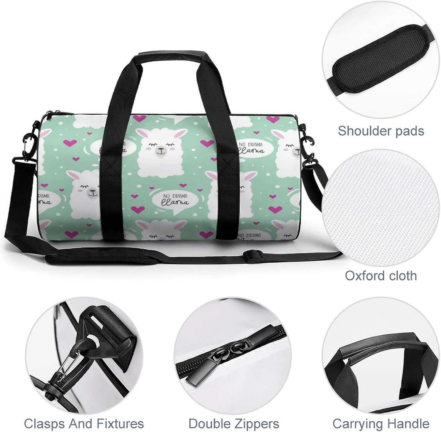 Penguin Bird Large Capacity Cylindrical Fitness Bag Unisex