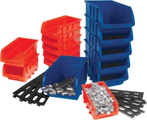 Performance Tool W5195 15pc Storage Bin Set, Great For Organizing Home, Office or Workshop