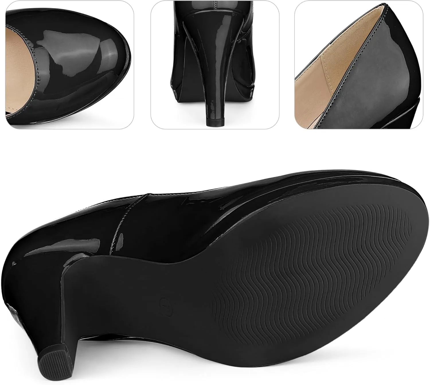 Perphy Round Toe Platform Stiletto Heel Mary Jane Pumps for Women