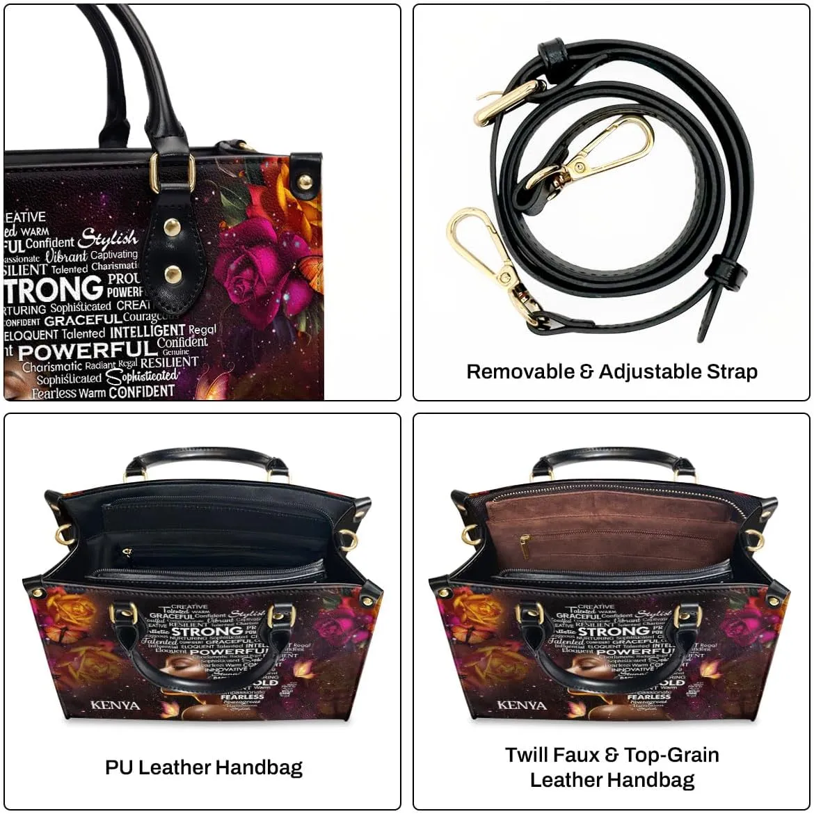 Personalized Leather Handbag For Black African
