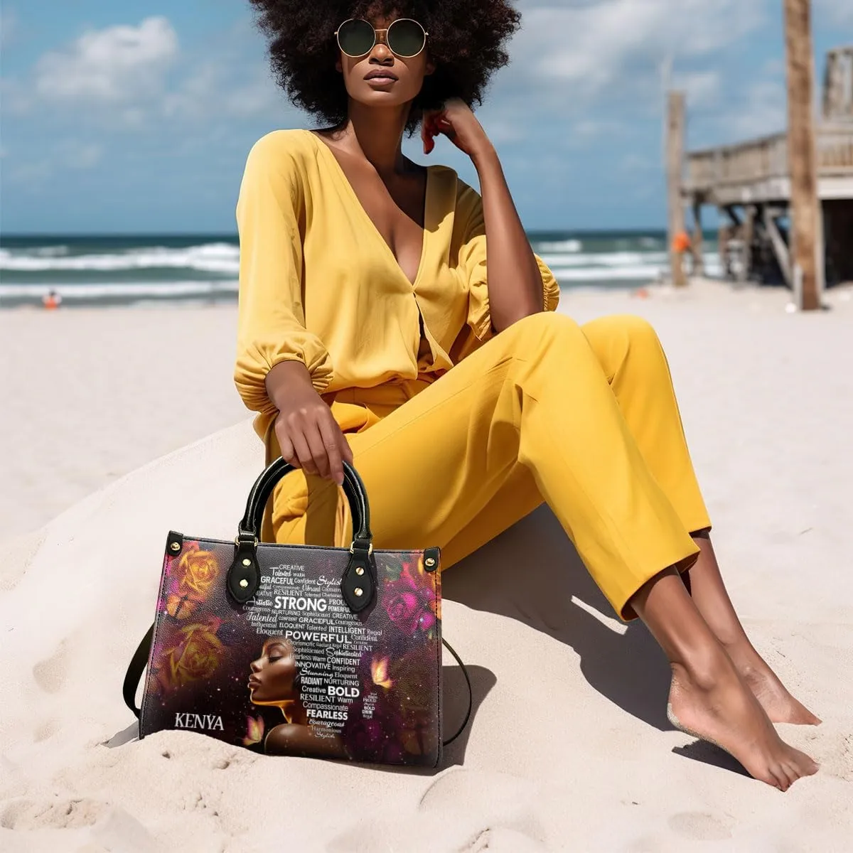 Personalized Leather Handbag For Black African