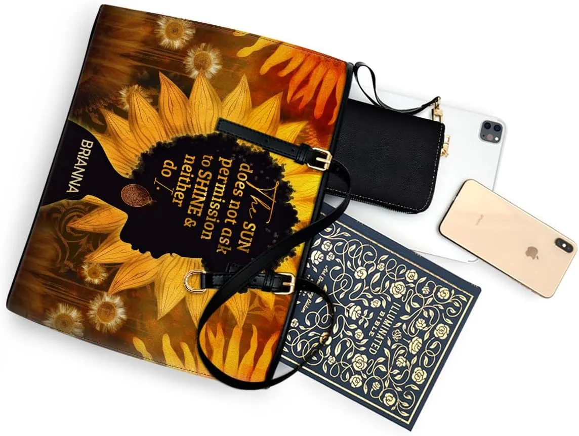 Personalized Leather Tote Bag For Black African Women