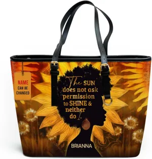 Personalized Leather Tote Bag For Black African Women