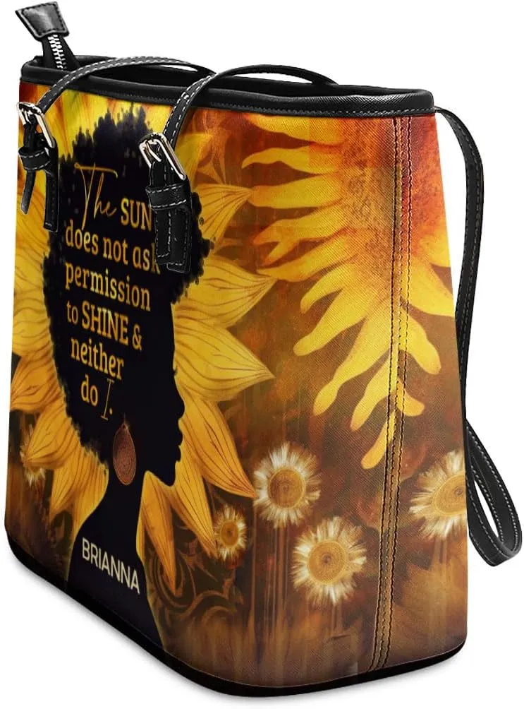 Personalized Leather Tote Bag For Black African Women