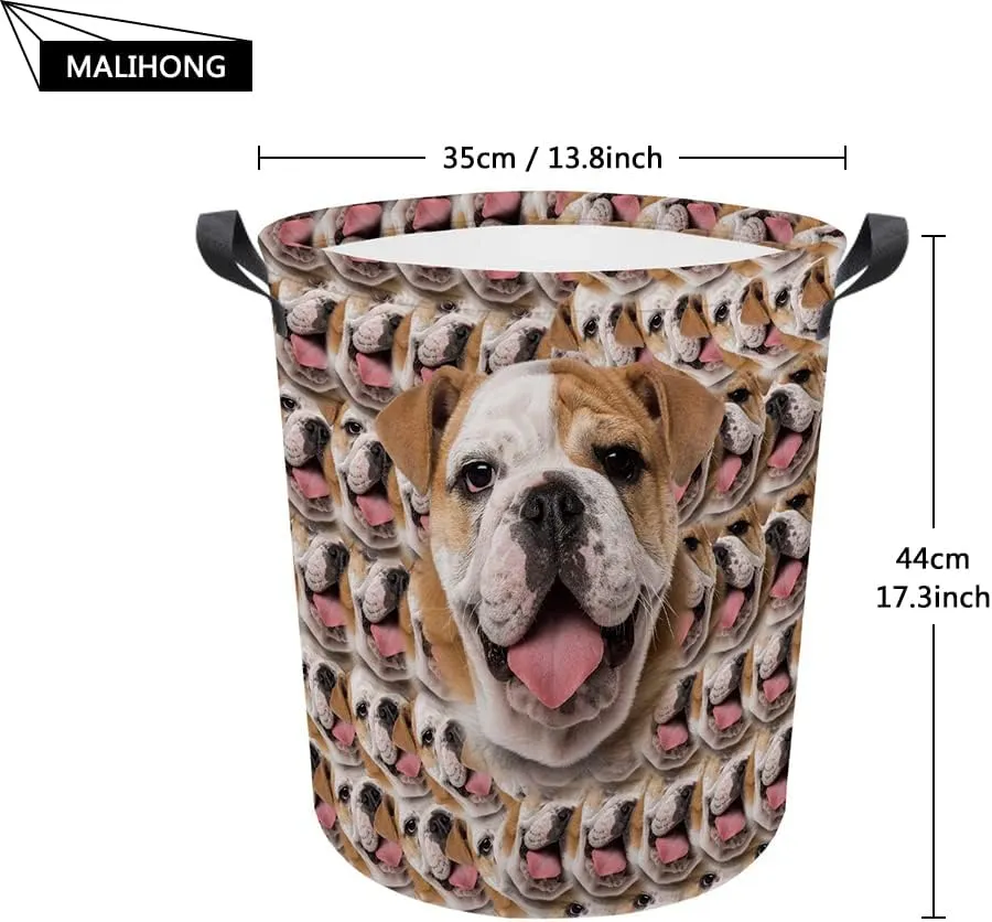 Personalized Sunflower Laundry Basket Cute Pembroke Welsh Corgi Dog Bathroom Cloth Bag Custom Dog Name Storage Basket.