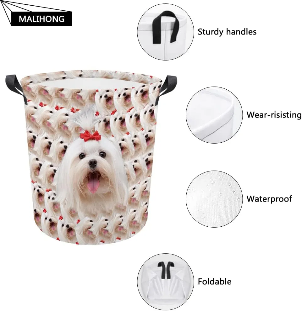 Personalized Sunflower Laundry Basket Cute Pembroke Welsh Corgi Dog Bathroom Cloth Bag Custom Dog Name Storage Basket.