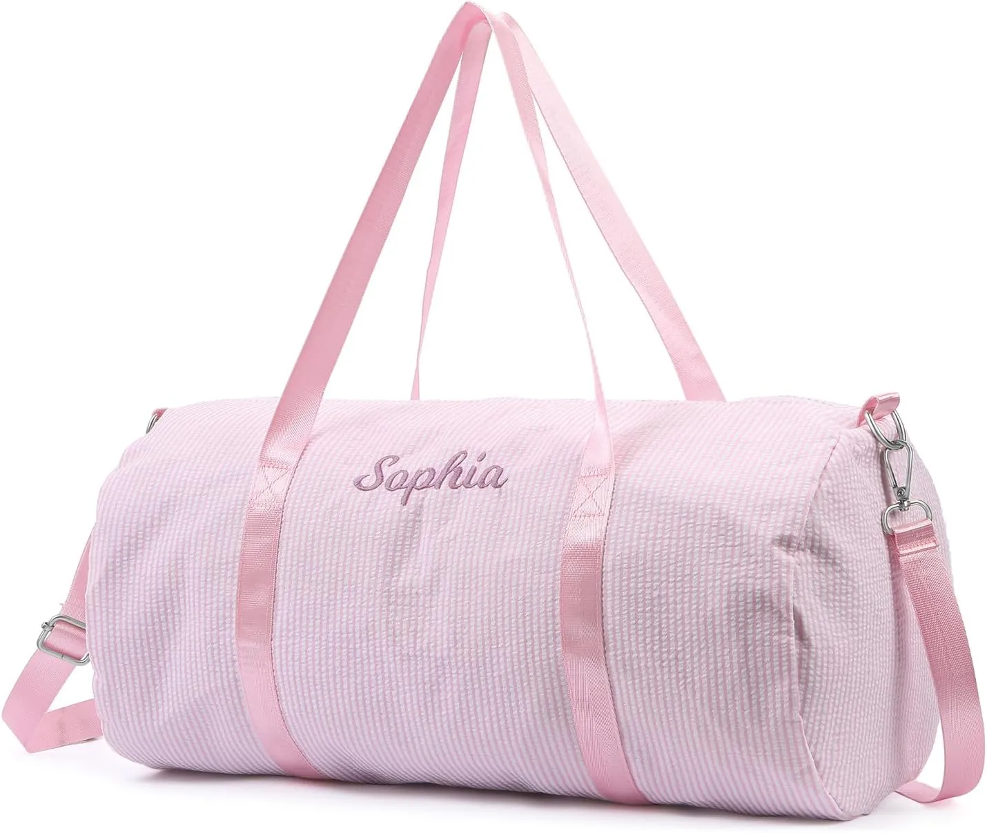 Personalized Travel Duffel Bag with Name - Custom Name Oxford Cloth Gym Bag with Shoes & Wet Pockets Sport Bag Weekender Overnight Bag for Traveling for Women Gift for Christmas Groomsman Brides