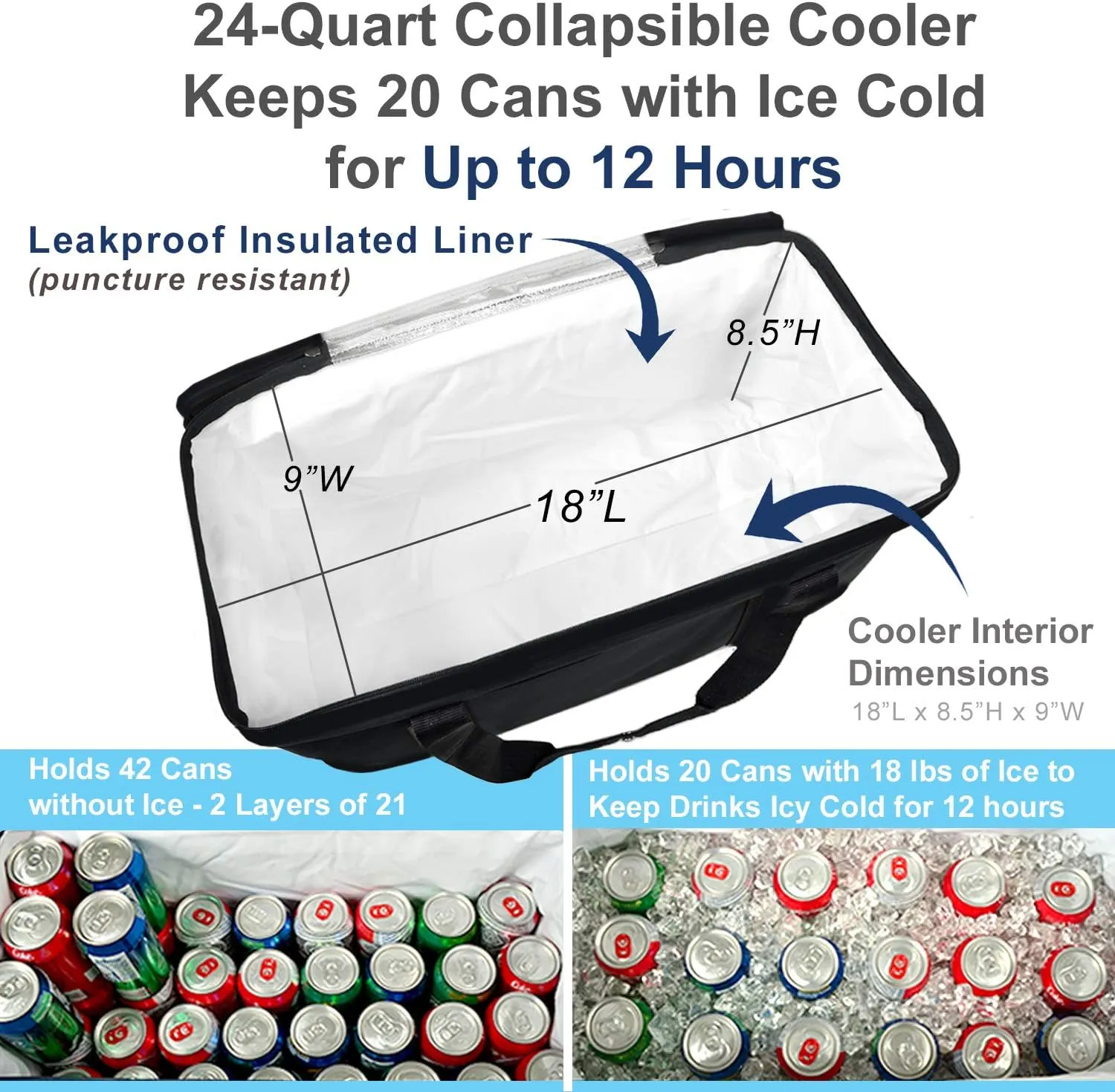 Picnic at Ascot Personalized Monogrammed 42 Can Capacity Semi Rigid Collapsible Leakproof Cooler- Designed & Quality Approved in The USA