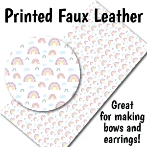 Pink Rainbows S - Faux Leather Sheet (SHIPS IN 3 BUS DAYS)