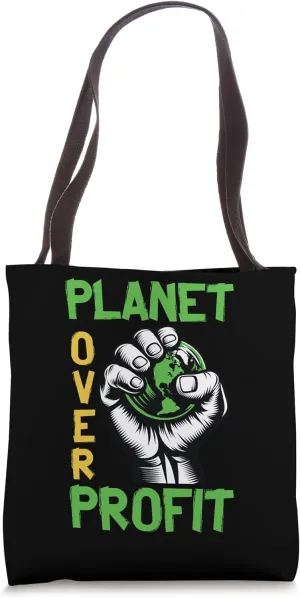 Planet Over Profit Eco-Friendly Advocacy Tote Bag