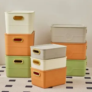 Plastic Storage Boxes – Foldable & Stackable Storage Basket (Pack of 3)