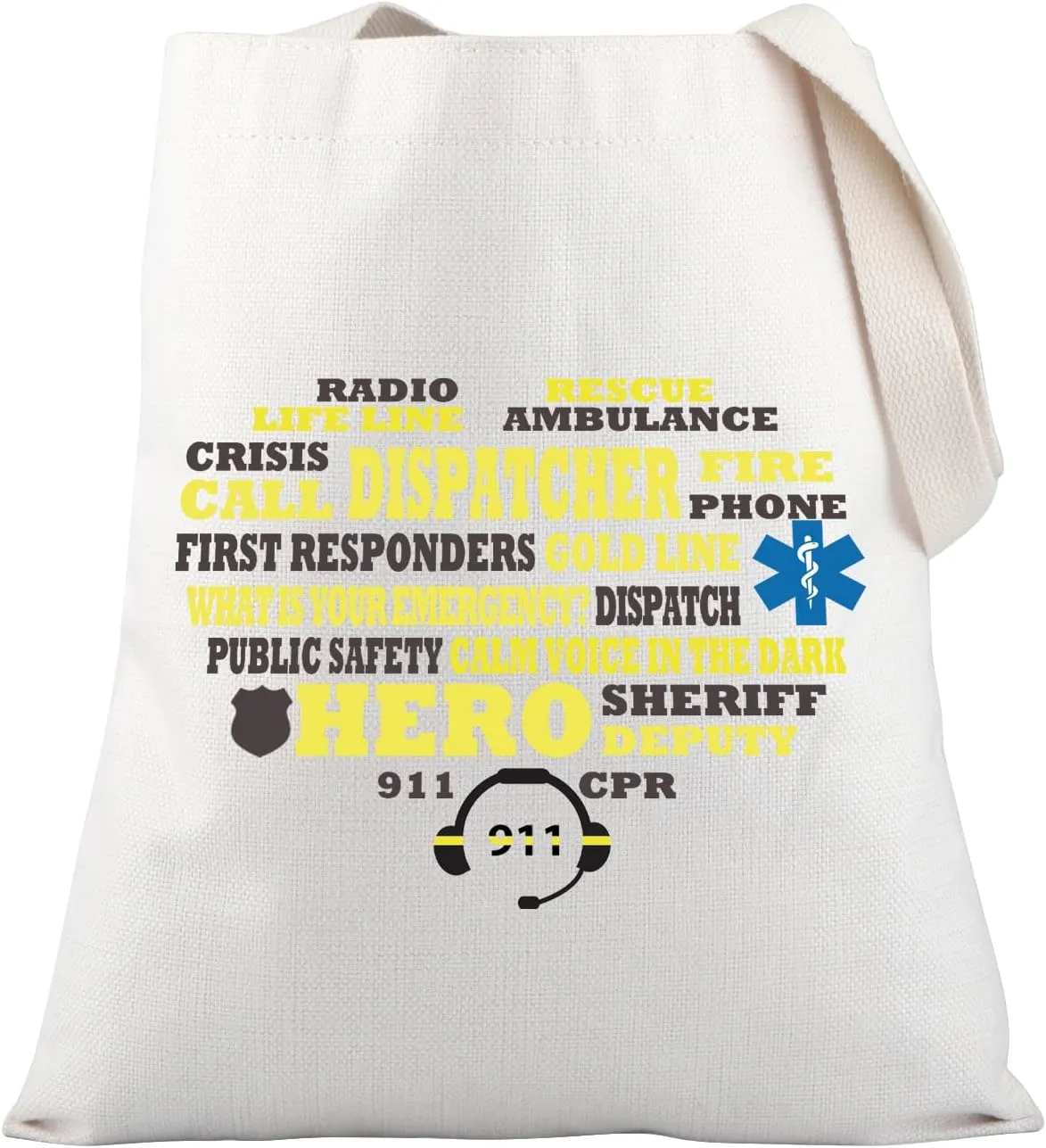 PLITI 911 Operator Appreciation gift First Responder Gift Emergency Dispatcher Gift 911 Dispatcher Tote Bag For Women
