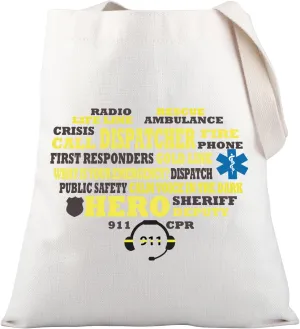 PLITI 911 Operator Appreciation gift First Responder Gift Emergency Dispatcher Gift 911 Dispatcher Tote Bag For Women