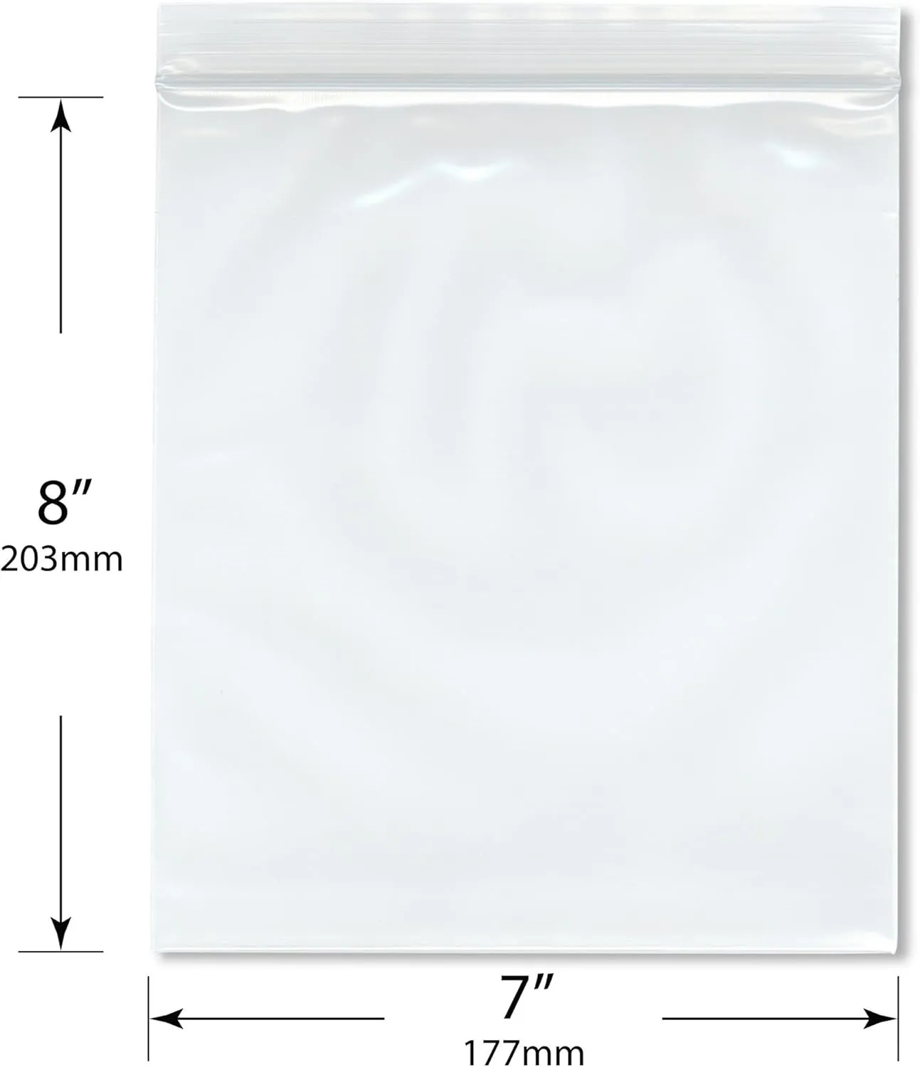 Plymor 7" x 8" (Pack of 100), 6 Mil Industrial Duty Zipper Reclosable Plastic Bags