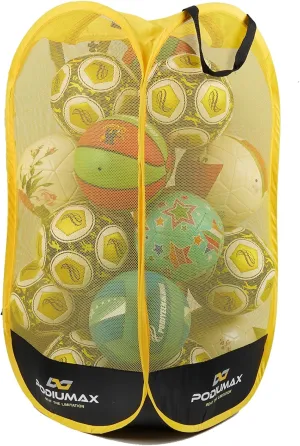 PodiuMax Pop Up Ball Storage Backpack & Organizer - Transport and Store Basketball, Football, Ping Pong and More, with Capacity up to 10kg