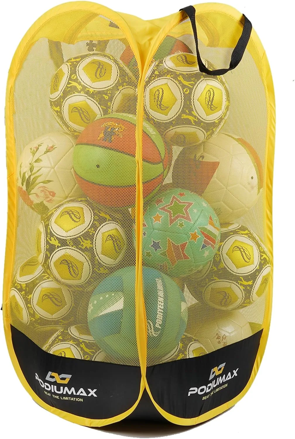 PodiuMax Pop Up Ball Storage Backpack & Organizer - Transport and Store Basketball, Football, Ping Pong and More, with Capacity up to 10kg