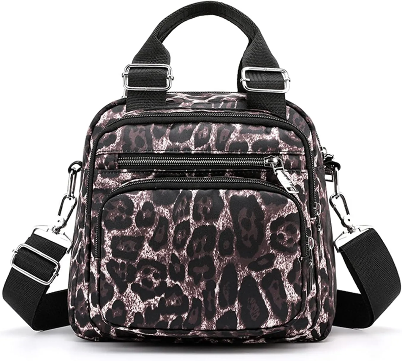 PORRASSO Women Crossbody Bag Small Backpack Casual Shoulder Bag Multi-pocket Daypack