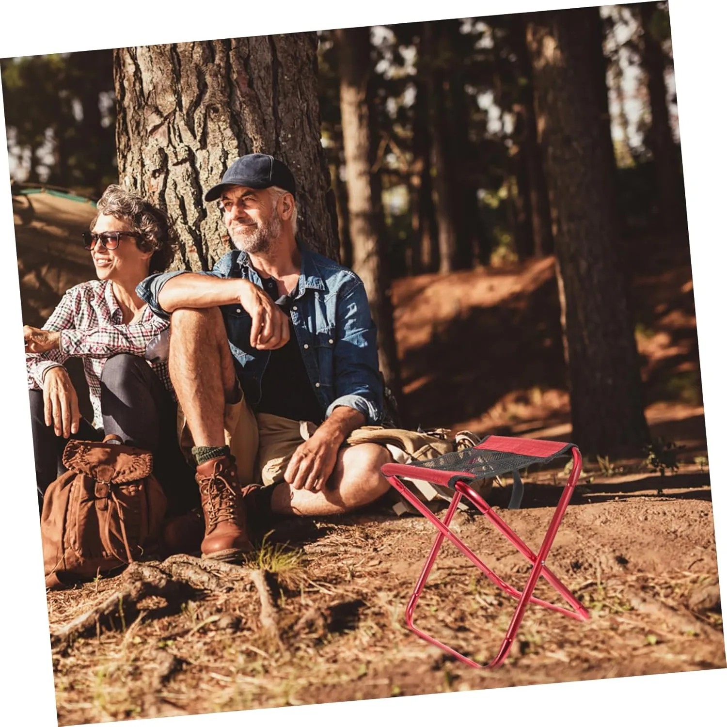 Portable Folding Stool for Camping Fishing and BBQ Lightweight Collapsible Chair for Outdoor Activities Durable and Space Saving Design with Enhanced Stability