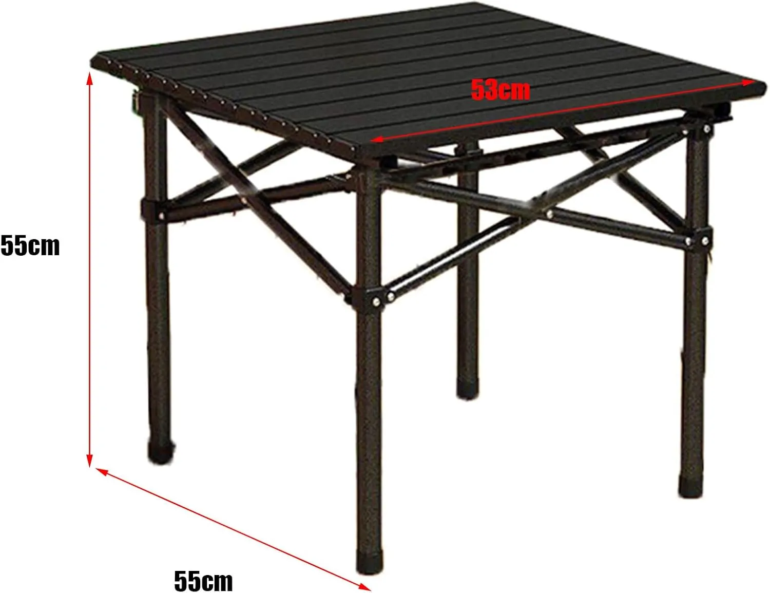 Portable Picnic Table with Seats for More People, Folding Roll up Carbon Steel Camping Compact Table Collapsible Lightweight Lawn Chair for Garden Patio, 3pcs - White - 53cm