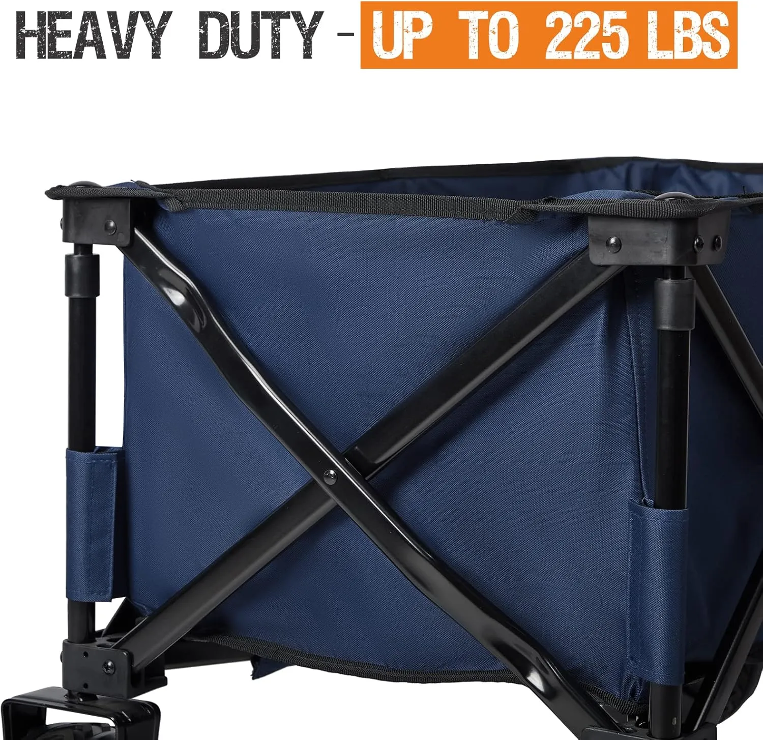 PORTAL Collapsible Folding Utility Wagon, Foldable Wagon Carts Heavy Duty, Large Capacity Beach Wagon with All Terrain Wheels, Outdoor Portable for Camping, Garden, Shopping, Groceries,