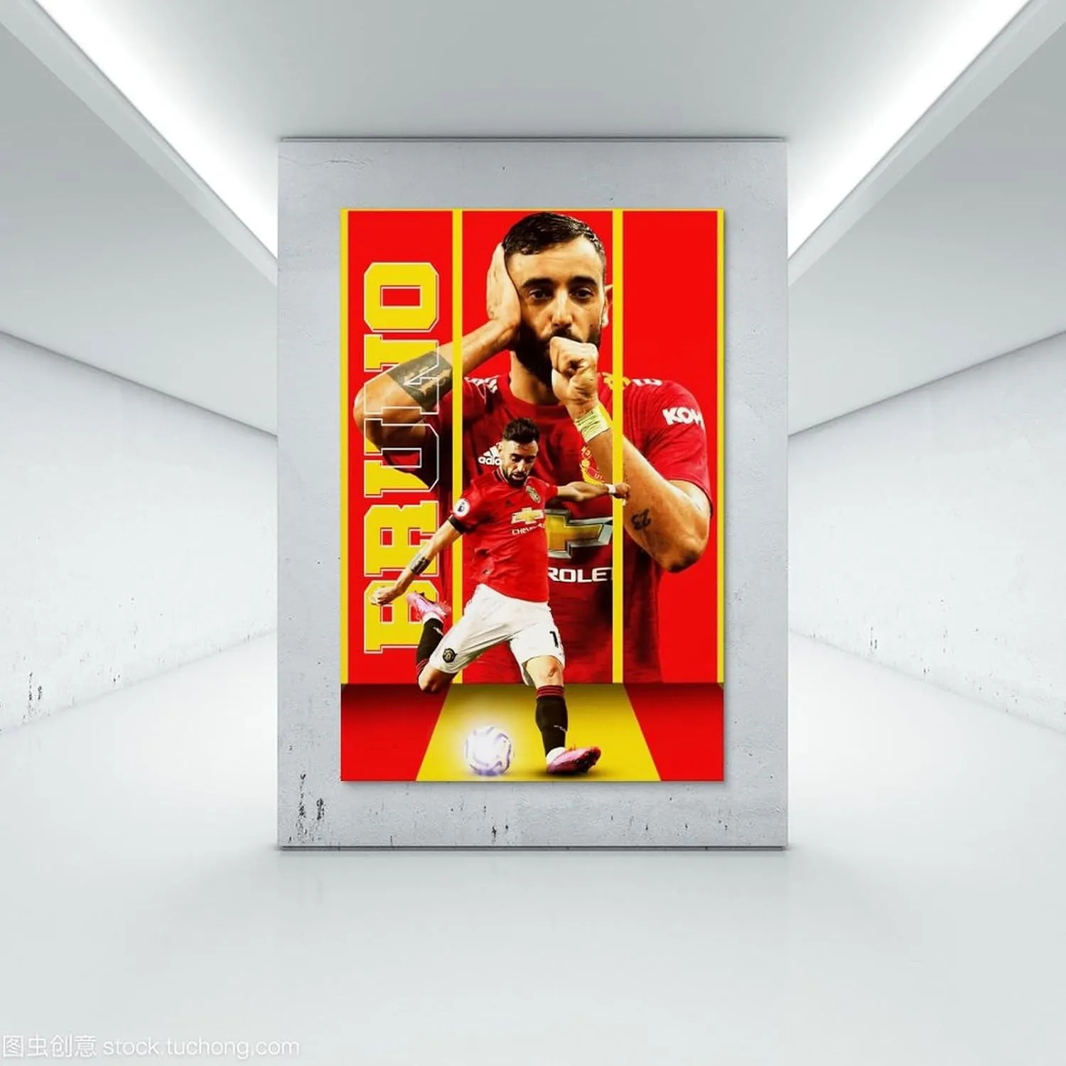 Poster of Soccer Player Bruno Fernandes Decorative Painting Canvas Wall Art Living Rooms Bedroom Painting 16x24inch(40x60cm)