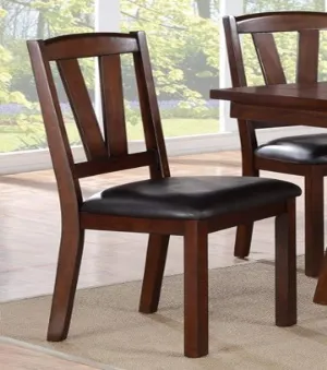 Poundex 2 Piece Counter Height Dining Chair, Dark Walnut Finish, Multi