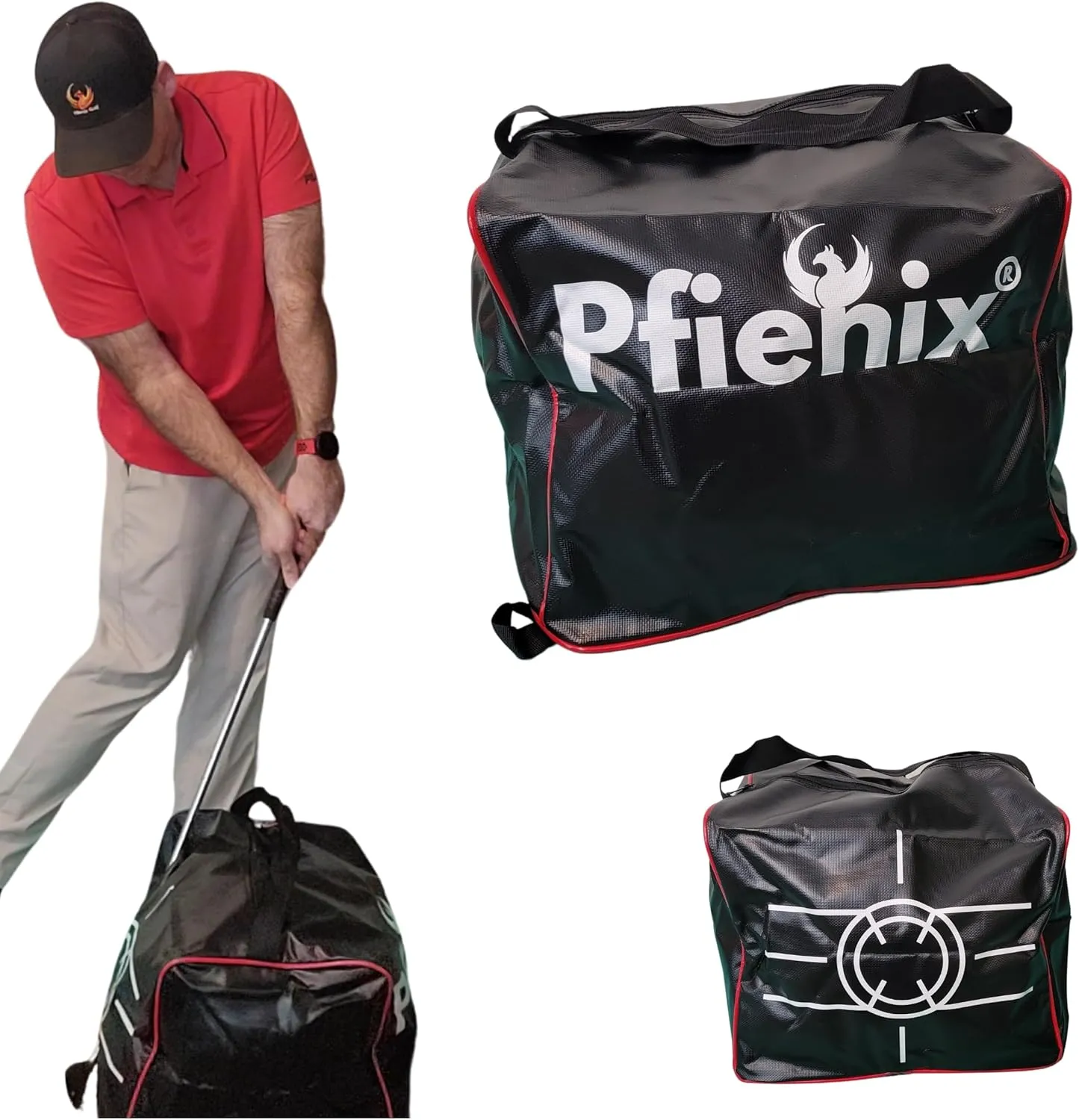 Power Impact Golf Bag Golf Swing Training Aid | Get Proper Impact Position, Compression & Ball Striking – Indoor & Outdoor Practice Training Aid