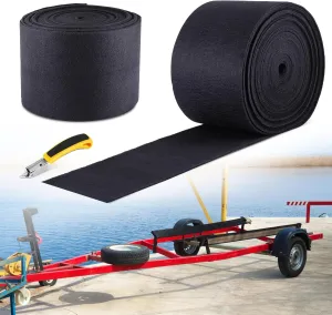Premium Boat Trailer Bunk Carpet 25oz 12" x100ft Black - Heavy-Duty Marine-Grade Carpet for Jet Skis & Trailers with Staple Remover Tool - Extra Thick Protection