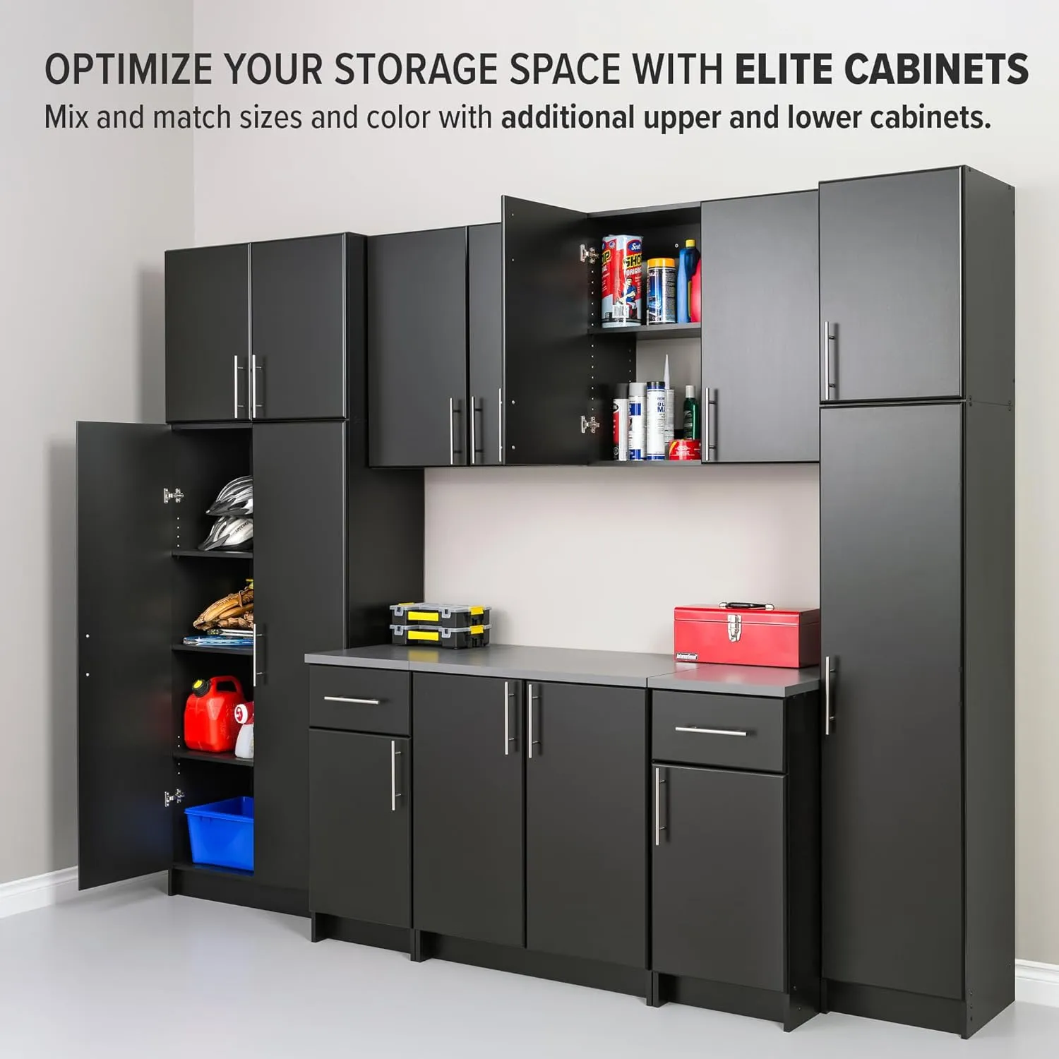 Prepac Elite 16" Narrow Cabinet in Black