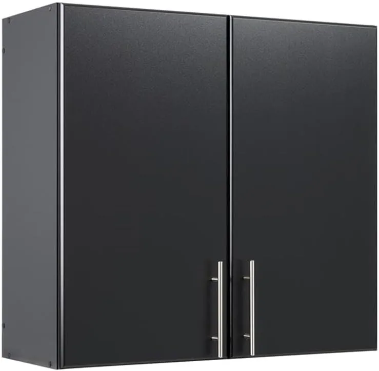 Prepac Elite Functional 2-Piece Garage Cabinets and Storage System Set H, Simplistic Garage Closet Shop Cabinets 16" D x 32" W x 89" H, Black, BRSX-1017-2M