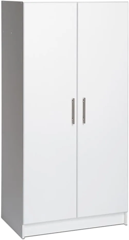 Prepac Elite Functional 4-Piece Garage Cabinets and Storage System Set F, Simplistic Garage Closet Shop Cabinets 16" D x 64" W x 89" H, White, WRSX-1015-4M