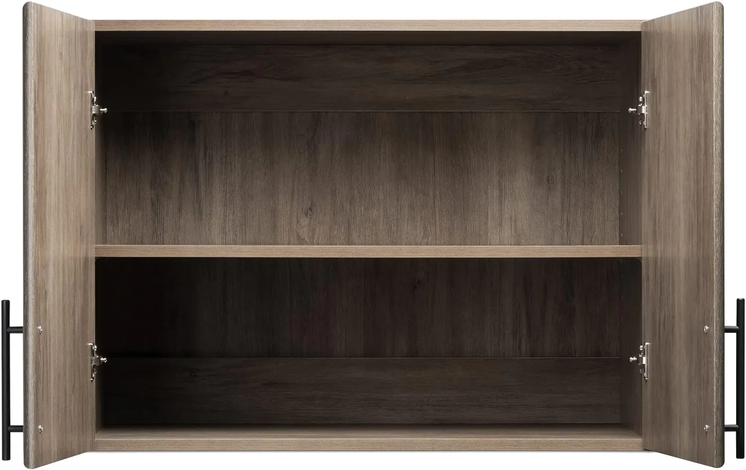 Prepac Elite Functional Wall Mount Shop Cabinet with Adjustable Shelf, Simplistic Stackable 2-Door Garage Cabinet 16" D x 32" W x 24" H, Drifted Gray, DEW-3224