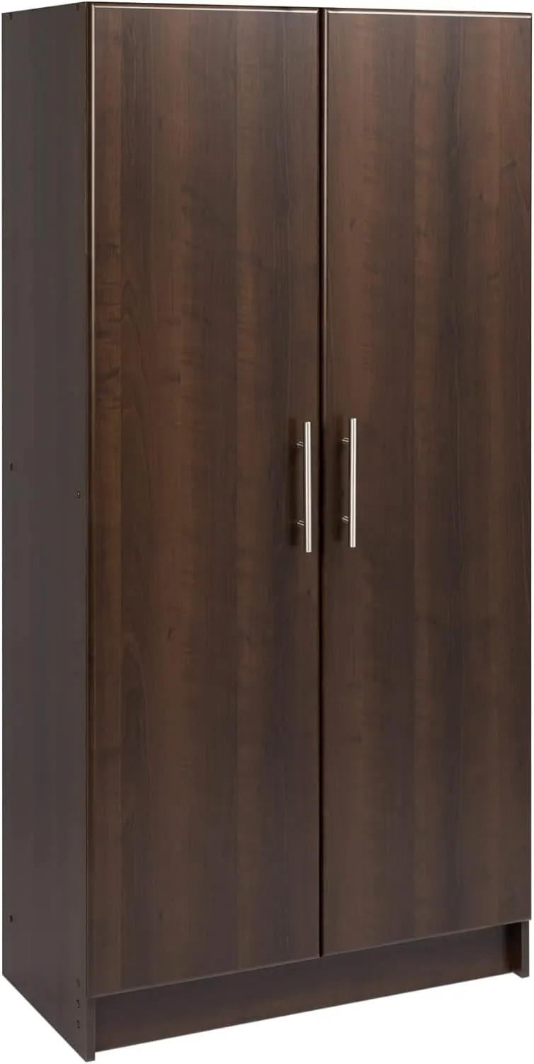 Prepac Elite Tall Garage Storage Cabinet & Pantry Storage Cupboard, 2-Door Freestanding Bathroom or Pantry Cabinet with Adjustable Shelves, 16" D x 32" W x 65" H, Espresso