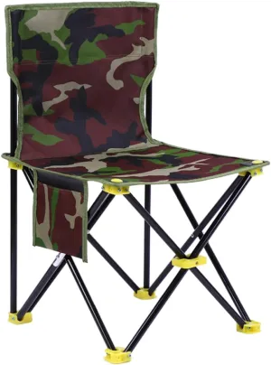 PRETYZOOM Sturdy Steel Frame Outdoor Folding Camping Chair Compact Portable Stool for Travel Beach Garden (33x33cm)