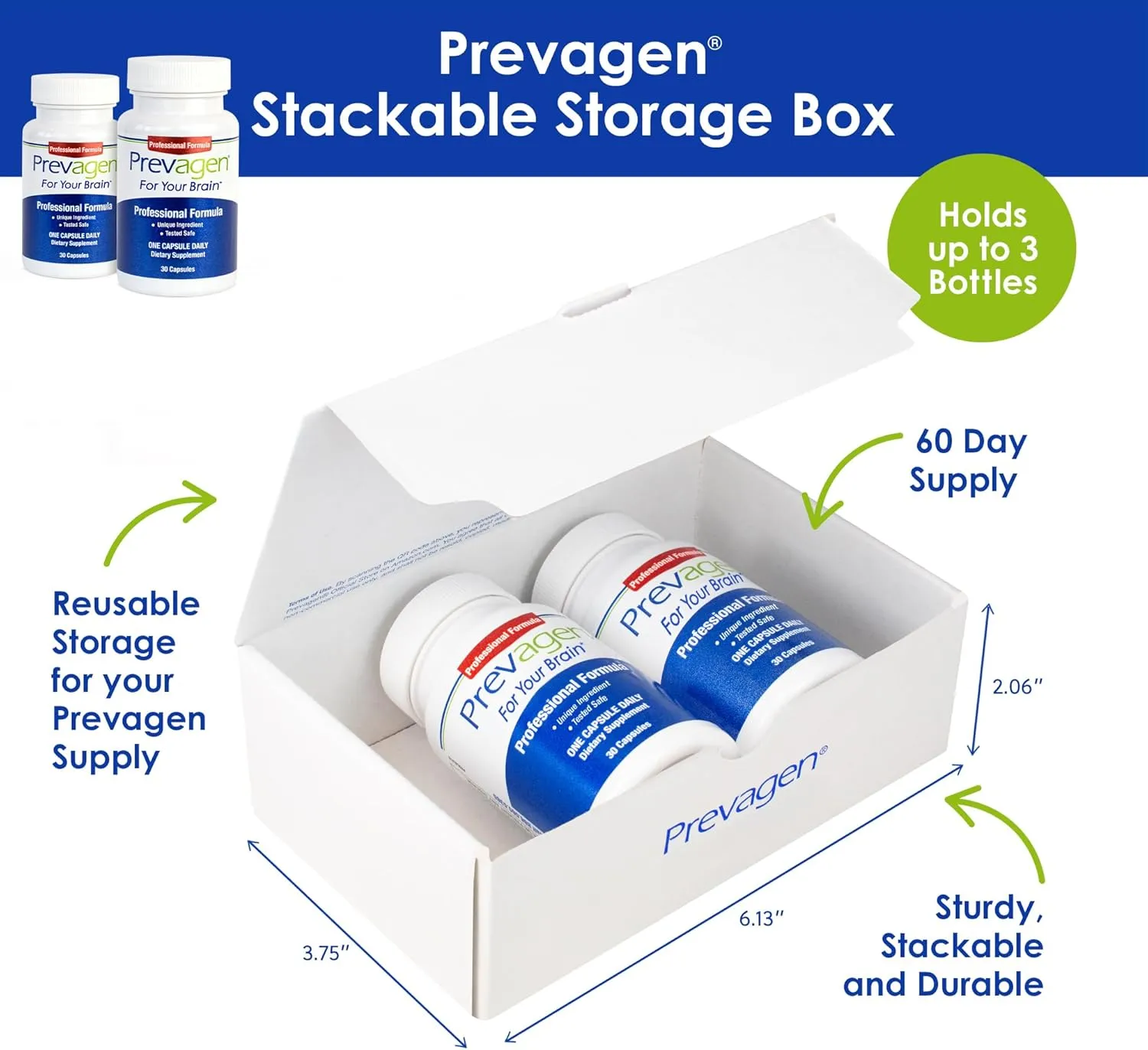 Prevagen Professional Formula 40mg, 30 Capsules |2 Pack| with Apoaequorin & Vitamin D with Attractive and Stackable Storage Box