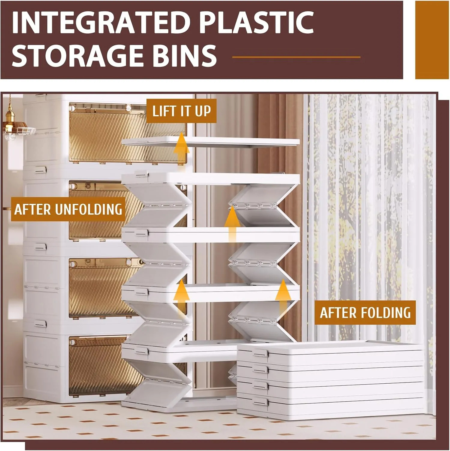 QudraKast 5-Tier Stackable Plastic Storage Bins - 23QT Stackable Storage Bins - Closet Organization and Storage, Suitable for Bedroom, Organization and Storage Boxes for Study, Toy Room, Office