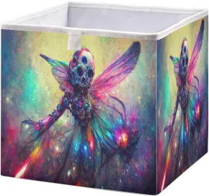 QUGRL Colourful Angel Of Death Storage Bins Cube Magic Clothes Storage Basket Foldable Storage Box Organizer for Shelves Closet Cabinet Office Dorm Bedroom 11x11 in