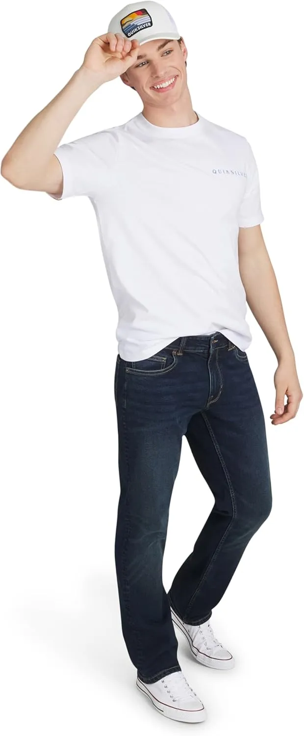 Quiksilver Men's 5 Pocket Straight Fit Stretch Waist Denim Jeans