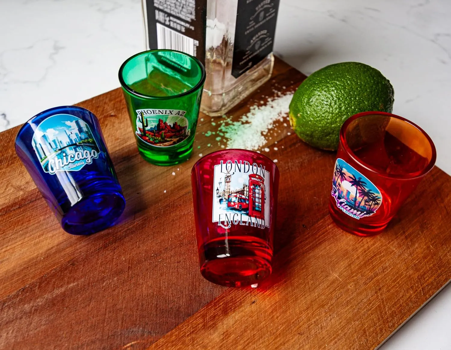 R and R Imports Christopher Newport Captains Full Color 2 oz Shot Glass Green Officially Licensed Collegiate Product 4-Pack