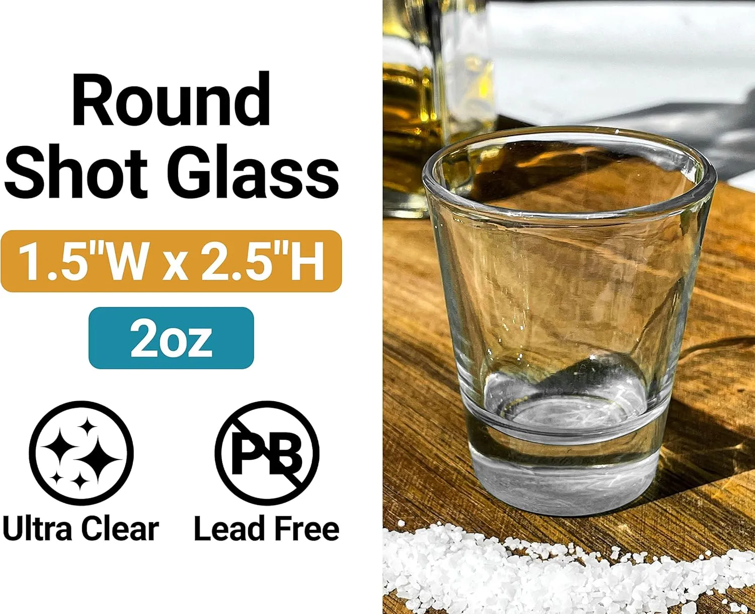 R and R Imports x Tennessee Knoxville Colored Round Shot Glass Clear 4 Pack Officially Licensed Collegiate Product