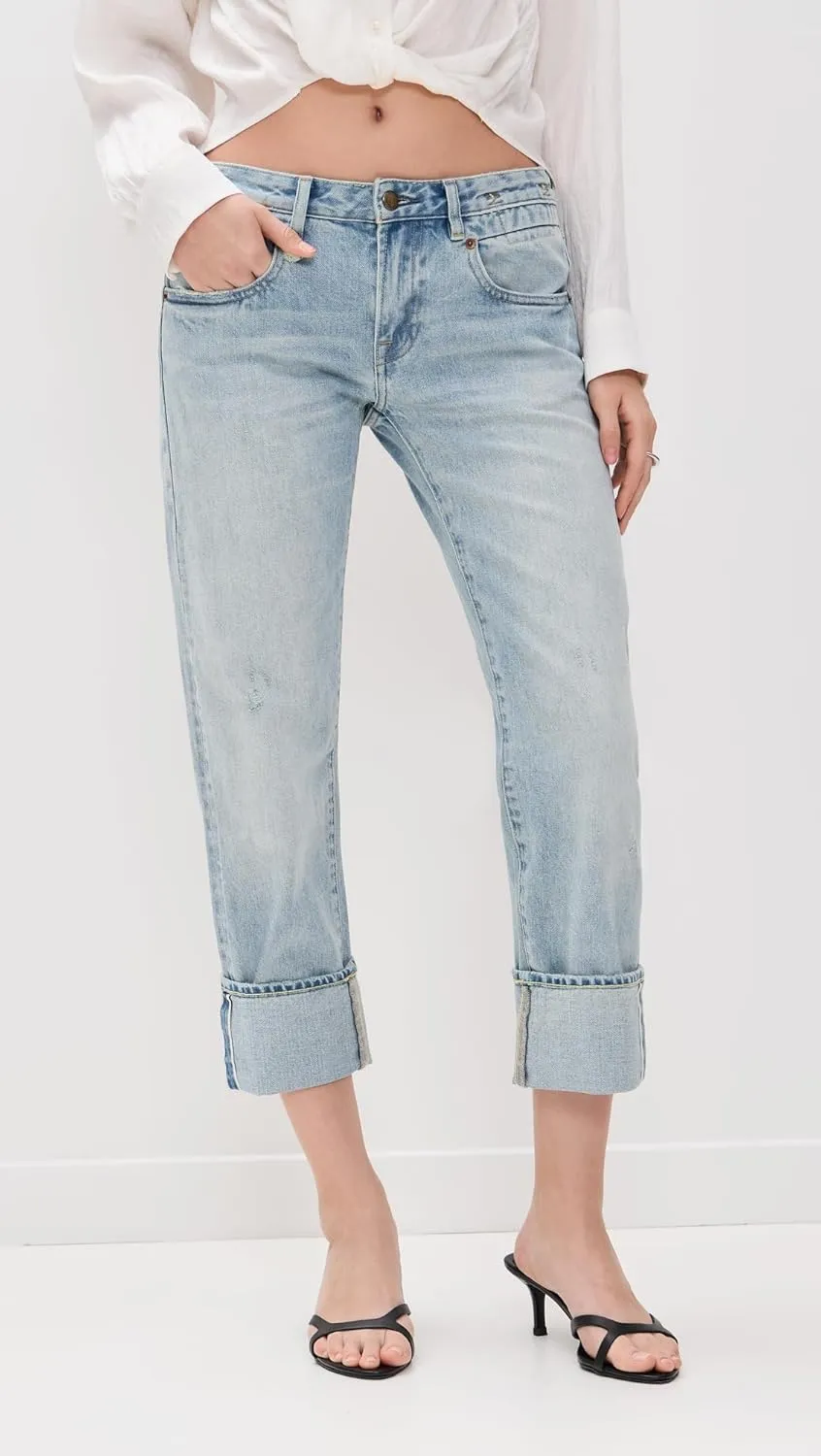 R13 Women's Cuffed Boy Straight Jeans